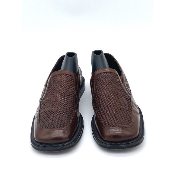 Bachrach Asti 200 Men’s Handmade Woven Leather Loafer Brown Size 8 - Picture 2 of 15